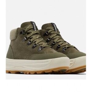 Sorel ONA RMX Glacy WP Women 11 Olive Green Good Waterproof Suede Sneaker Boots